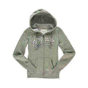 Aeropostale Women’s Y2k Grey Zip-Up Hoodie